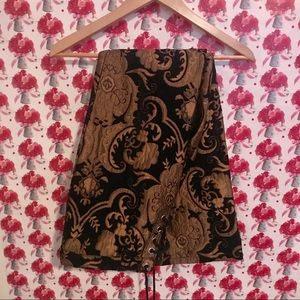 vintage gold & black flare pants